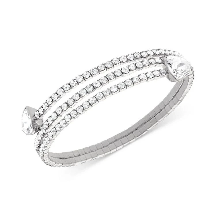 商品Swarovski|Twisty Silver-Tone Crystal Triangle Bangle Bracelet,价格¥519,第1张图片