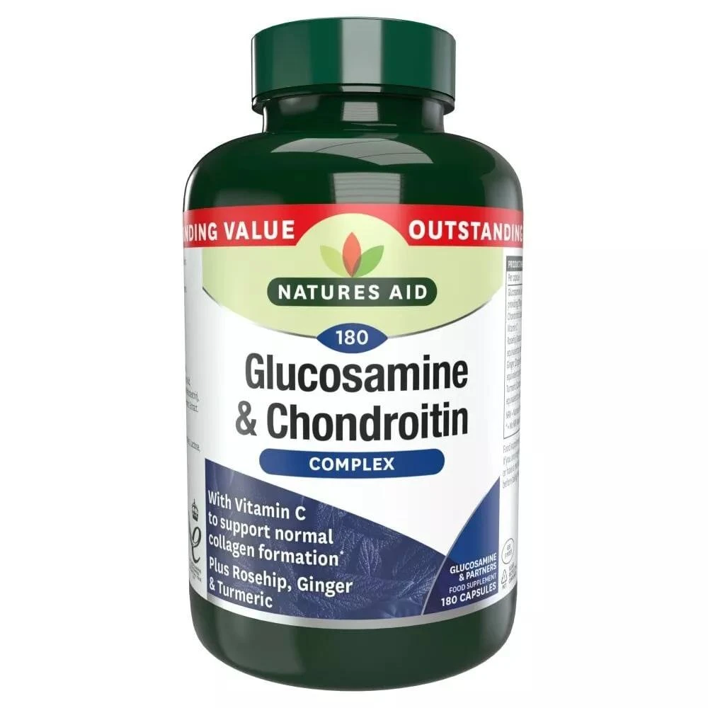 商品Natures Aid|Natures Aid - Glucosamine 500mg & Chondroitin 100mg Complex  (180 Capsules)                       ,价格¥367,第1张图片