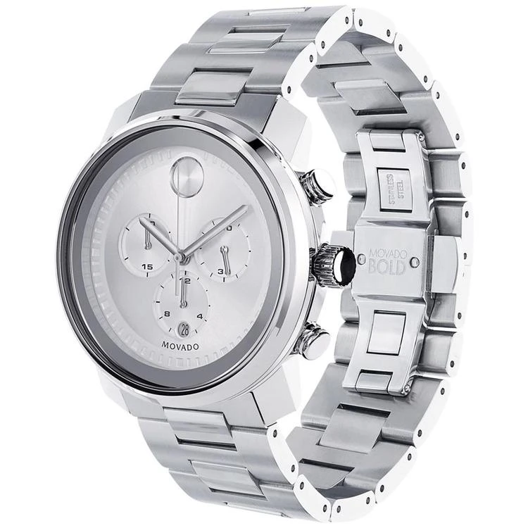 商品Movado|Men's Swiss Chronograph BOLD Stainless Steel Bracelet Watch 44mm 3600276,价格¥4505,第2张图片详细描述