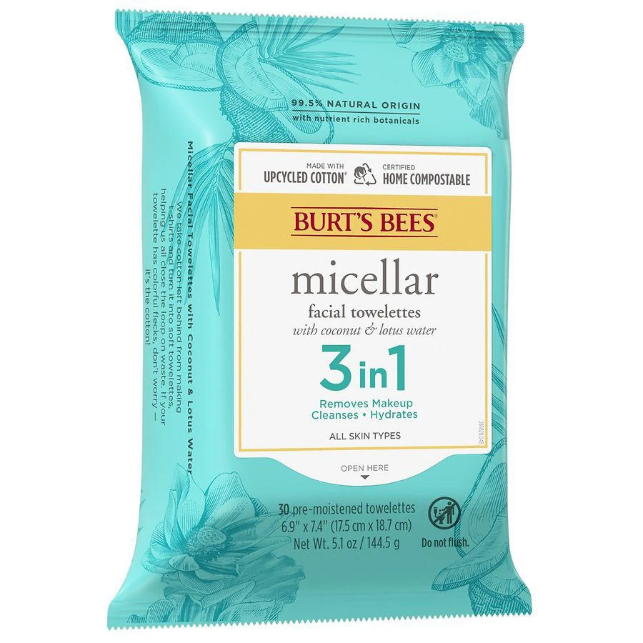 商品Burt's Bees|Micellar Facial Towelettes Coconut & Lotus Water,价格¥47,第5张图片详细描述