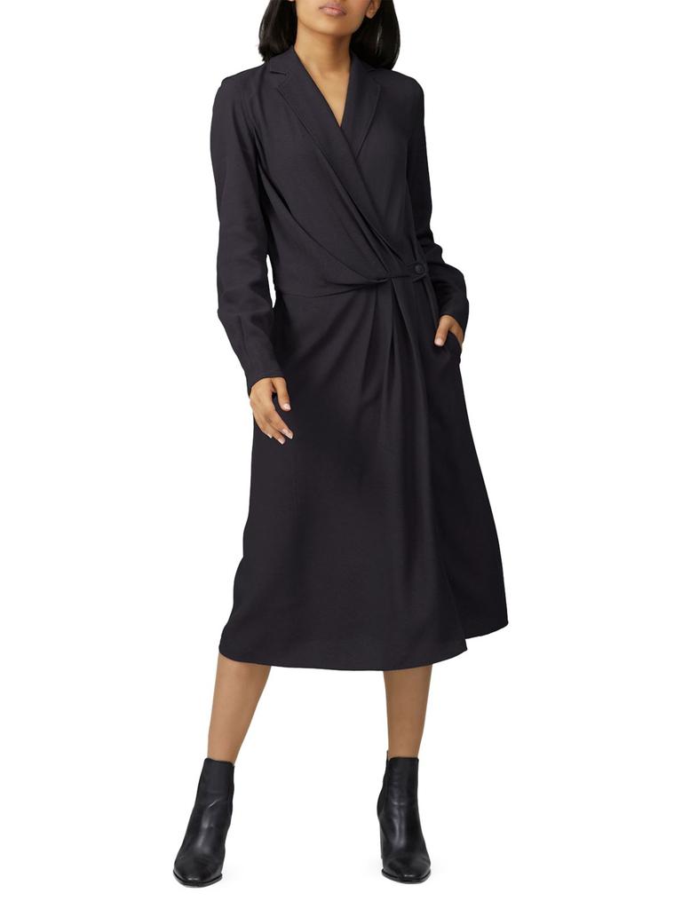 Dean Notch Lapel Midi Dress商品第1张图片规格展示