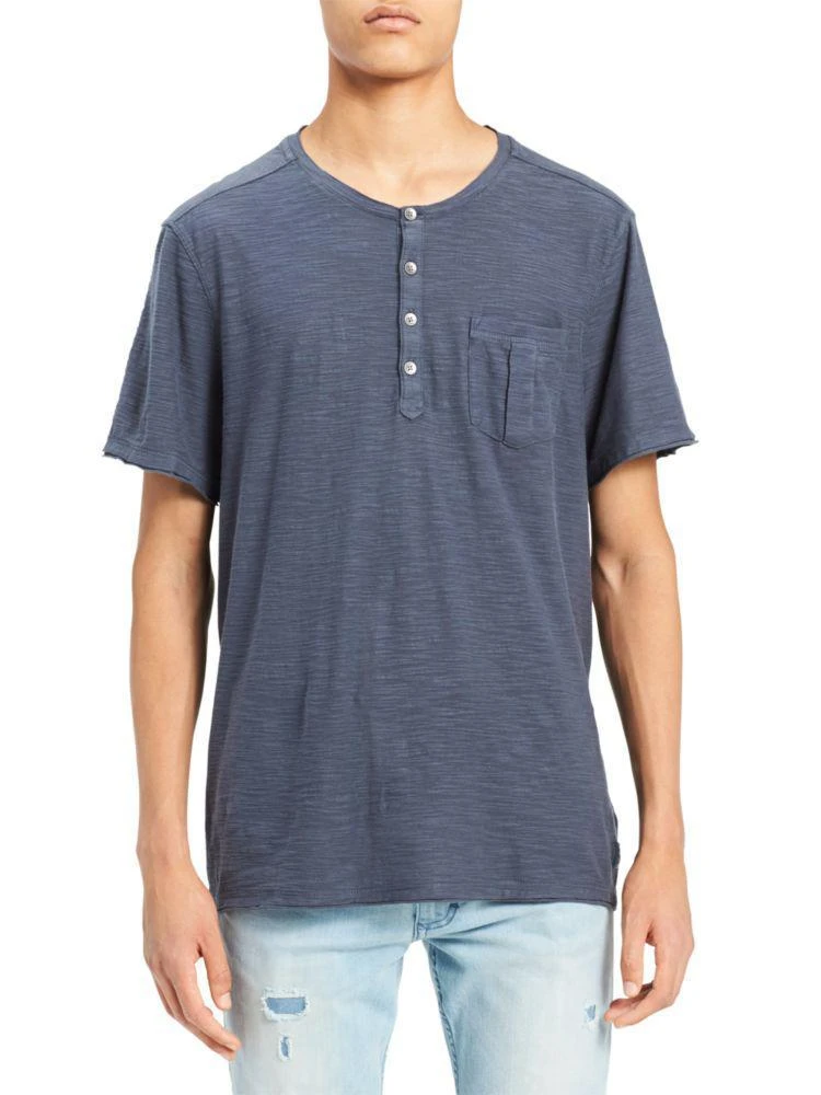 Short-Sleeve Slub Cotton Henley 商品