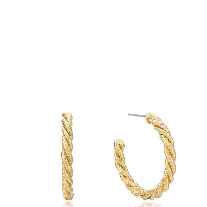 商品Ettika Jewelry|Spun Strands 18k Gold Plated Hoop Earrings,价格¥265,第1张图片