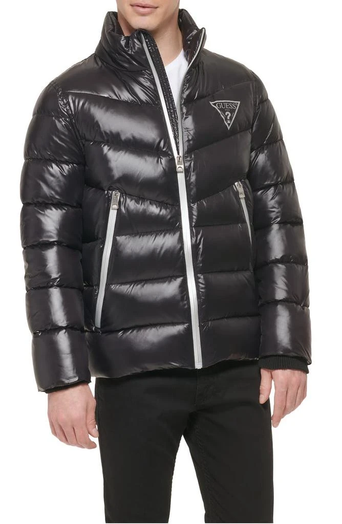 商品GUESS|Chevron Water Resistant Puffer Jacket,价格¥526,第4张图片详细描述