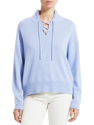 商品Theory|Cashmere Lace Up Sweater,价格¥849,第1张图片