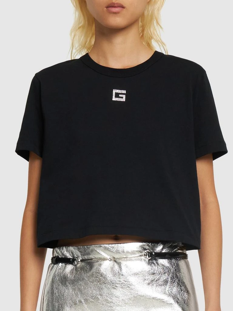 商品Gucci|Embellished Cotton Jersey T-shirt,价格¥4234,第2张图片详细描述