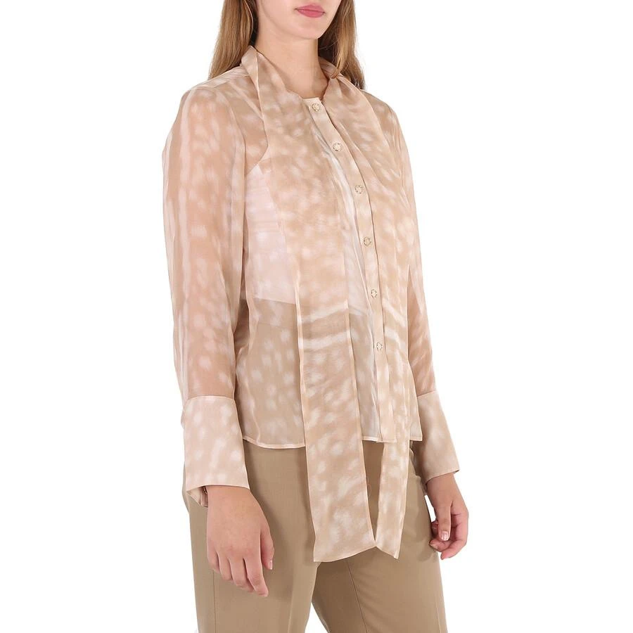 商品Burberry|Beige Deer Print Pussybow Blouse,价格¥1278,第2张图片详细描述