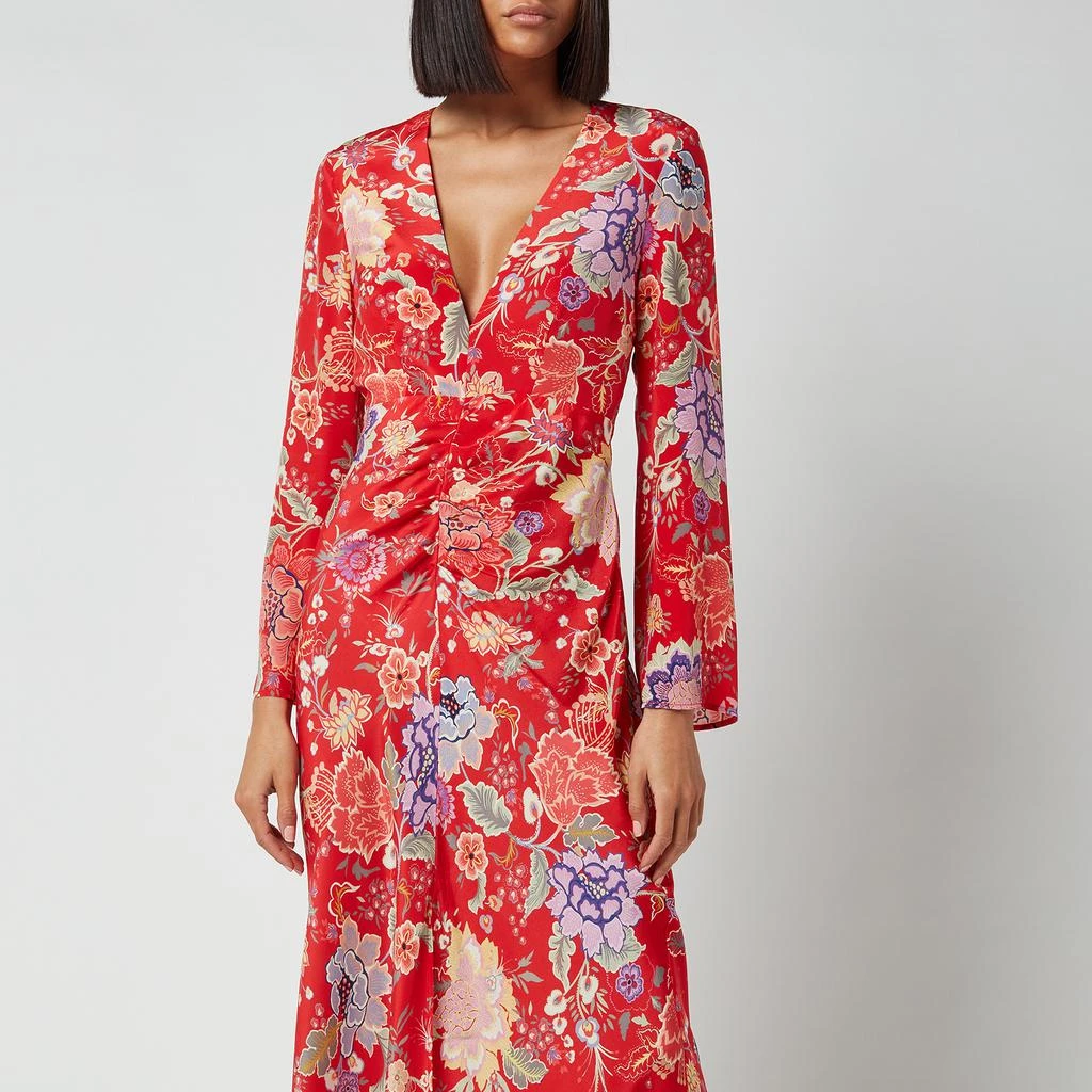 商品Rixo|RIXO Women's Mel Dress - Peony Flora Red,价格¥615,第3张图片详细描述