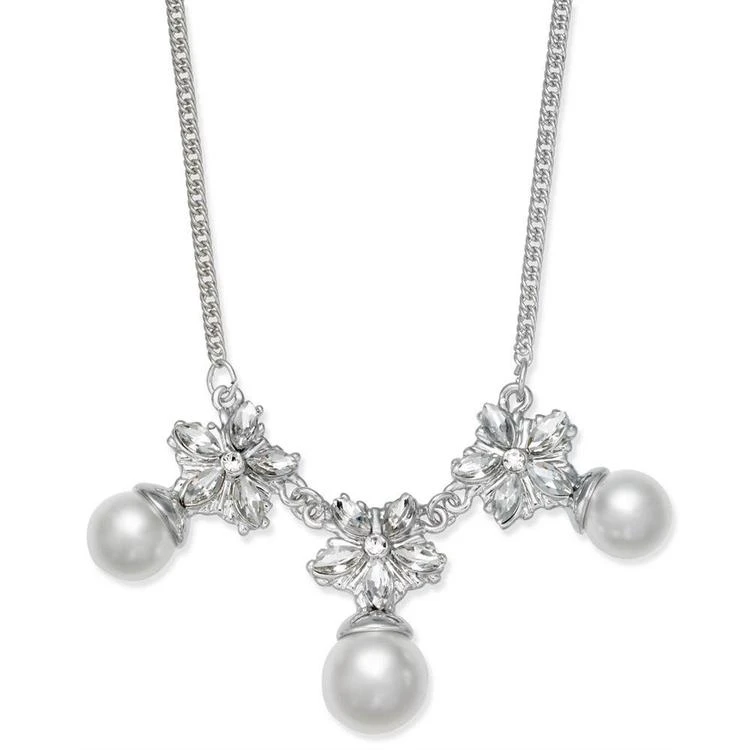 商品Charter Club|Silver-Tone Imitation Pearl & Crystal Statement Necklace, Created for Macy's,价格¥61,第1张图片