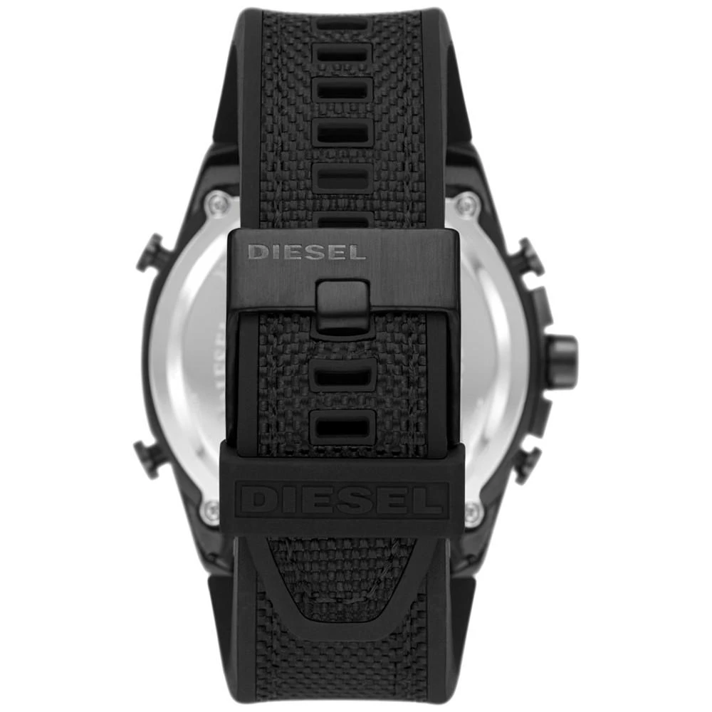 商品Diesel|Men's Analog Digital Mega Chief Black Silicone Strap Watch 51mm,价格¥2006,第3张图片详细描述