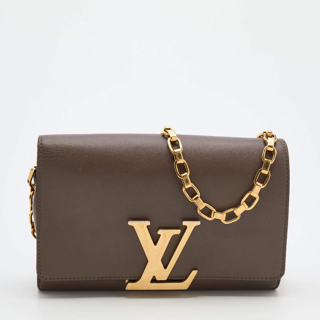 Louis Vuitton Grey Leather Chain Louise MM Bag商品第1张图片规格展示