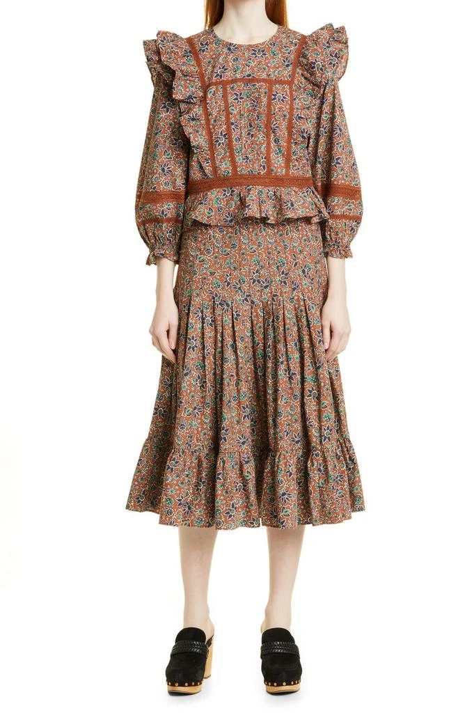 Weslayan Paisley Cotton Peplum Blouse 商品