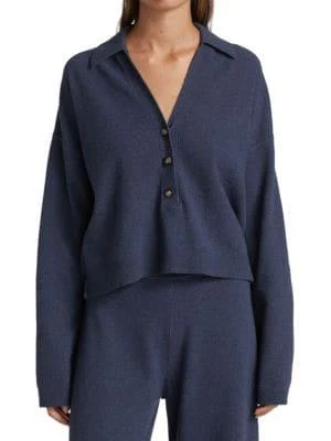 商品VERONICA BEARD|Takira Long-Sleeve Polo Sweater,价格¥1189,第1张图片