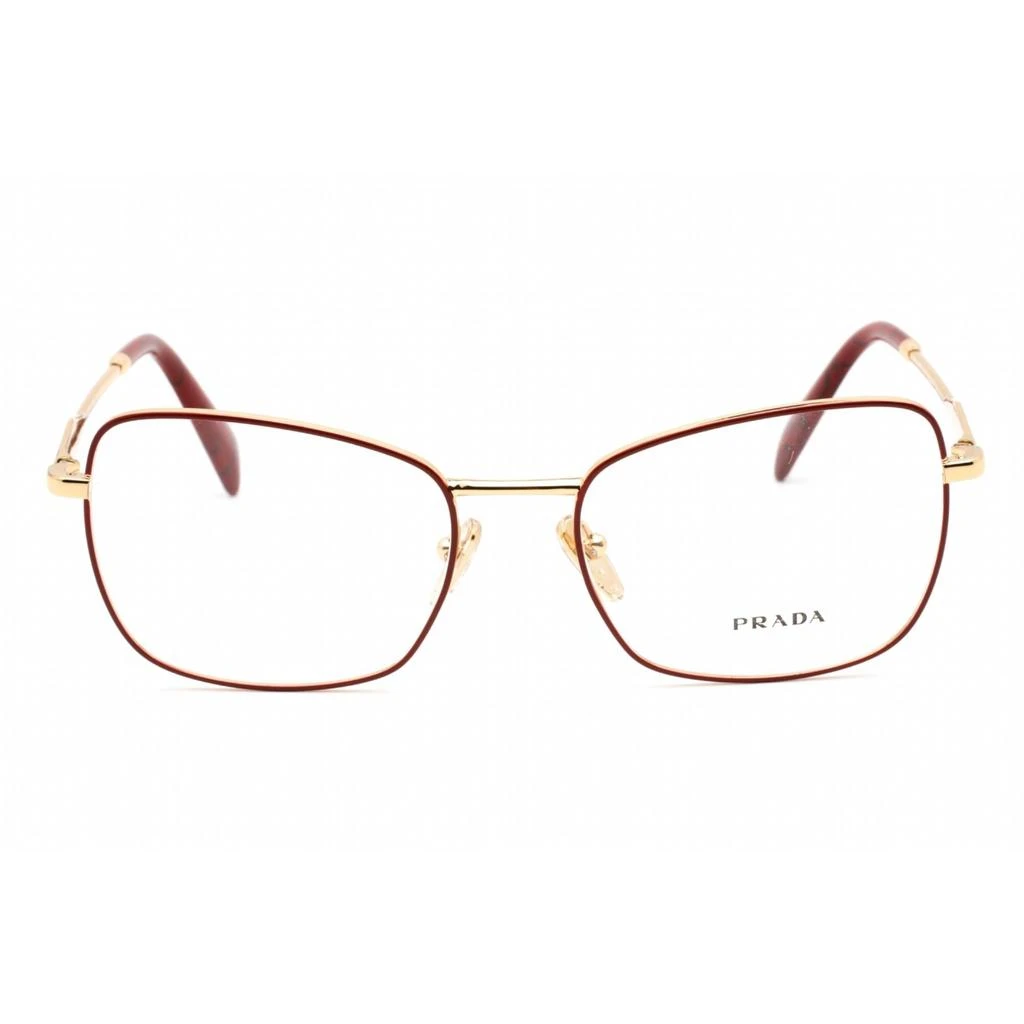 商品Prada|Prada Women's Eyeglasses - Full Rim Butterfly Red/Gold Metal Frame | 0PR 53ZV 12F1O1,价格¥989,第2张图片详细描述