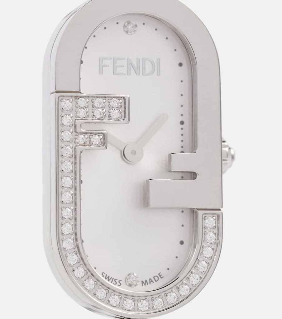 商品Fendi|O'Lock stainless steel watch with diamonds,价格¥15555,第4张图片详细描述