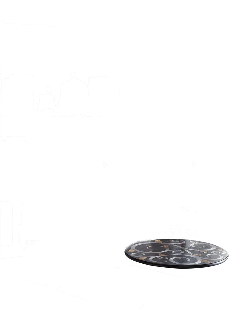 商品G G Collection|White Stoneware Tray with Metal Gold Leaf Handles,价格¥867,第2张图片详细描述