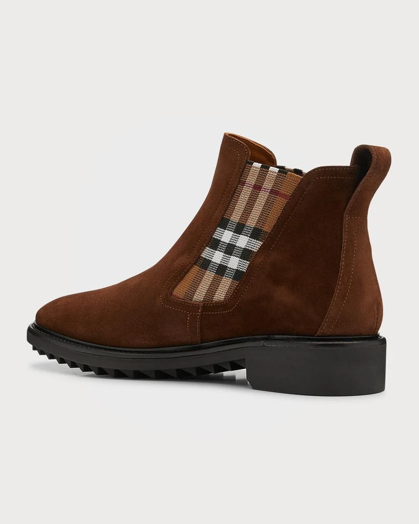 商品Burberry|Men's Vintage Check Panel Suede Chelsea Boots,价格¥3199,第4张图片详细描述