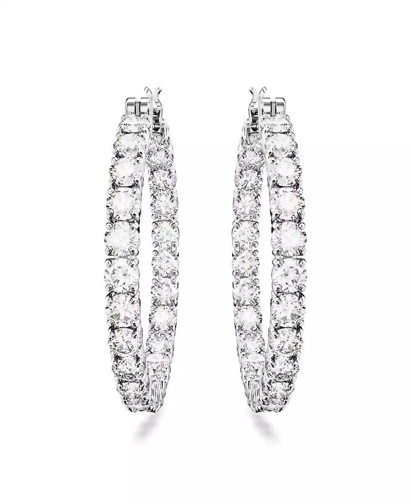 商品Swarovski|Crystal Round Cut Matrix Hoop Earrings,价格¥938,第4张图片详细描述