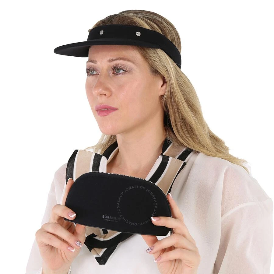 商品Burberry|Black Detachable Zip Pocket Neoprene Visor,价格¥641,第3张图片详细描述