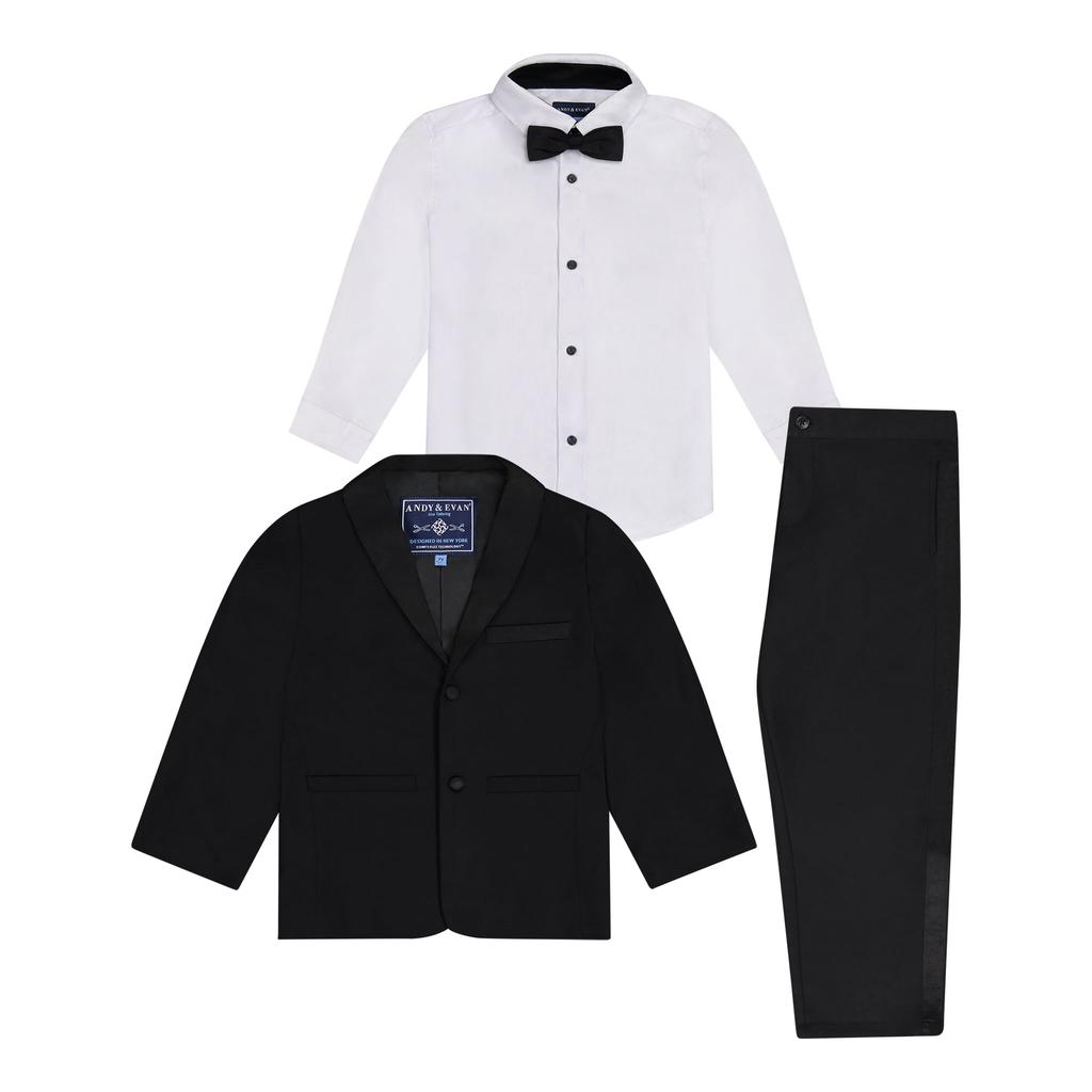 Boys Button Down Blazer, Pants & Bowtie 4-Piece Tuxedo Set商品第1张图片规格展示
