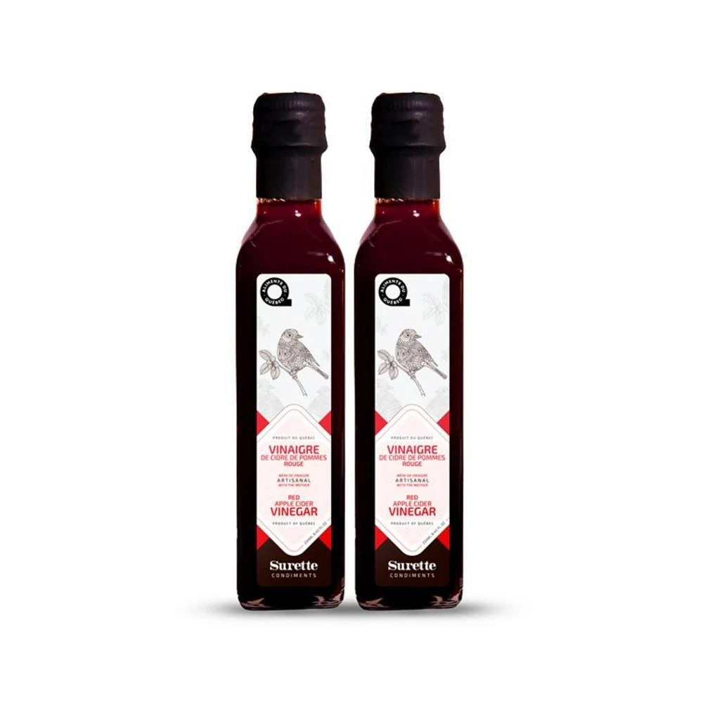 商品Surette|Red apple Cider Balsamic Vinegar, Artisanal Canadian Made, 2 x 250 ml Bottles,价格¥194,第1张图片