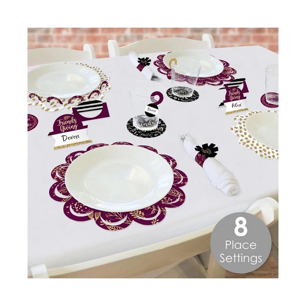 商品Big Dot of Happiness|Elegant Thankful for Friends Paper Charger & Table Decor Chargerific Kit for 8,价格¥150,第2张图片详细描述