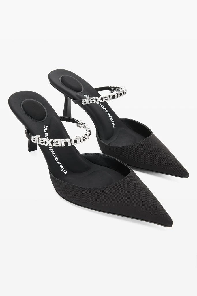 商品Alexander Wang|DELPHINE 65 LOGO STRAP MULE IN VISCOSE,价格¥3124,第2张图片详细描述