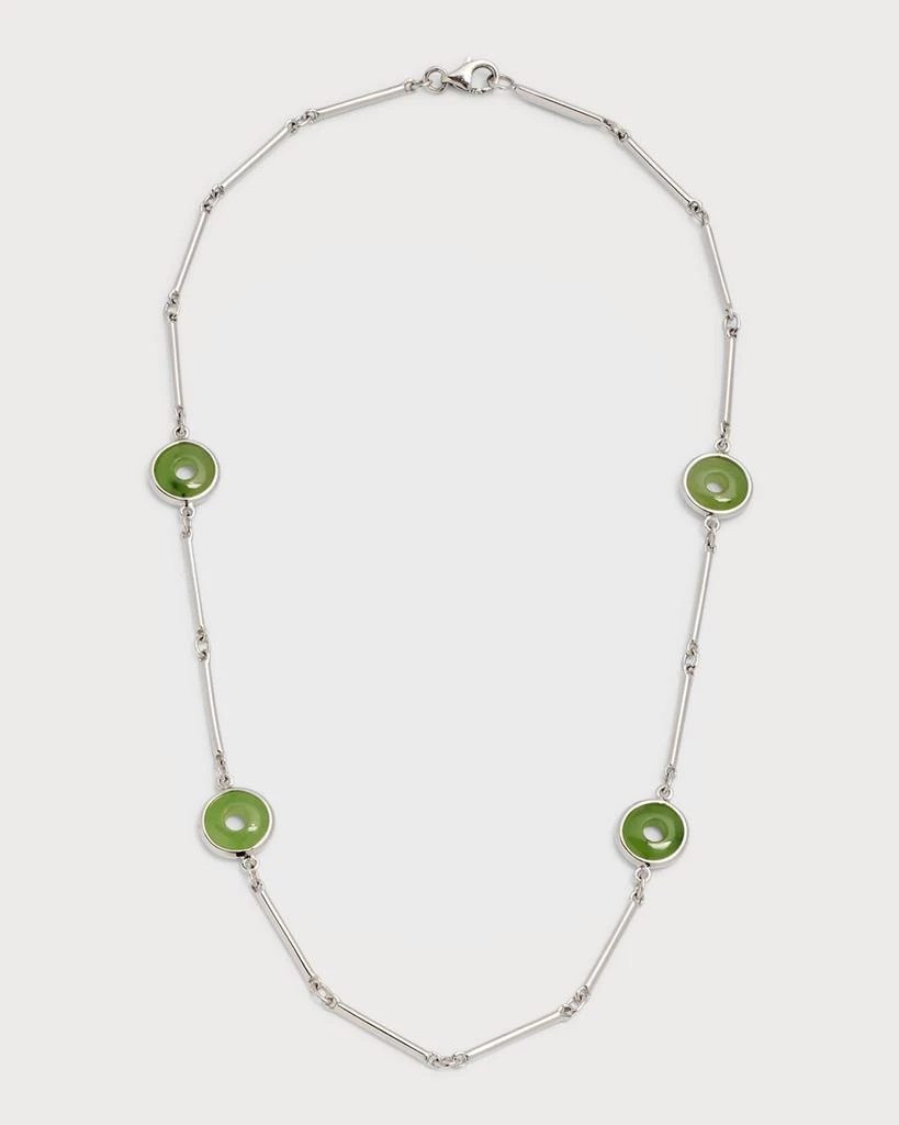 商品Sanalitro|18K White Gold Necklace with Nephrite Jade Rounds,价格¥26941,第1张图片