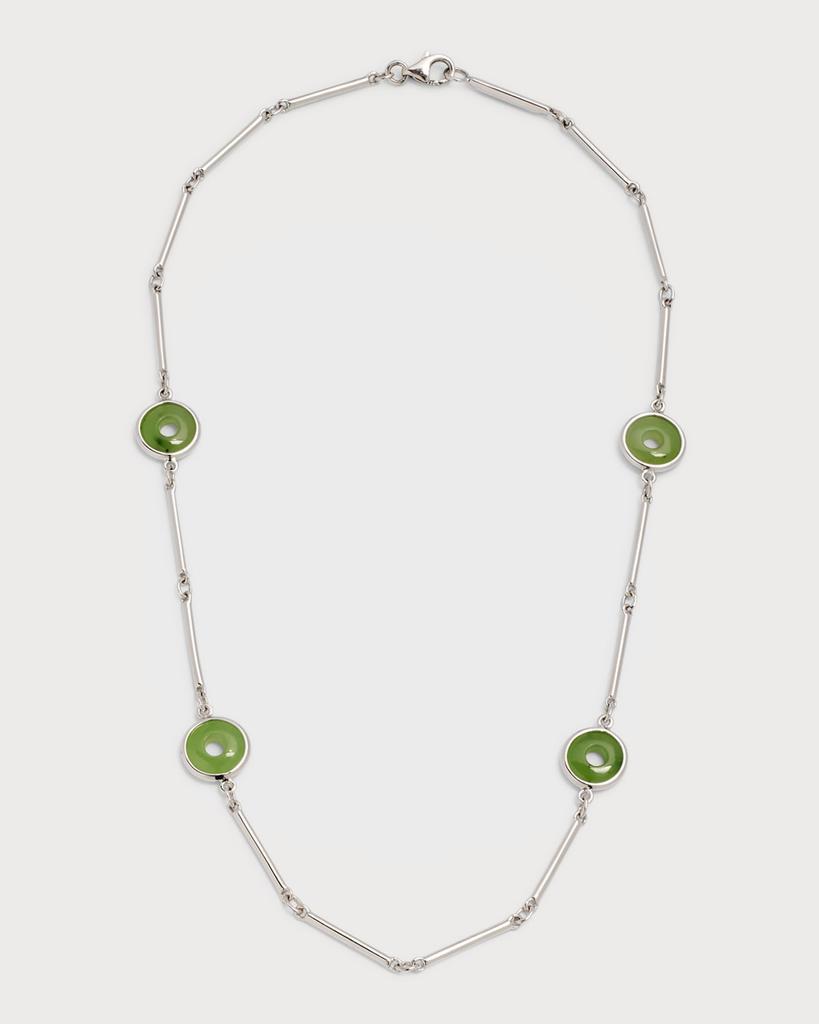 商品Sanalitro|18K White Gold Necklace with Nephrite Jade Rounds,价格¥25750,第1张图片