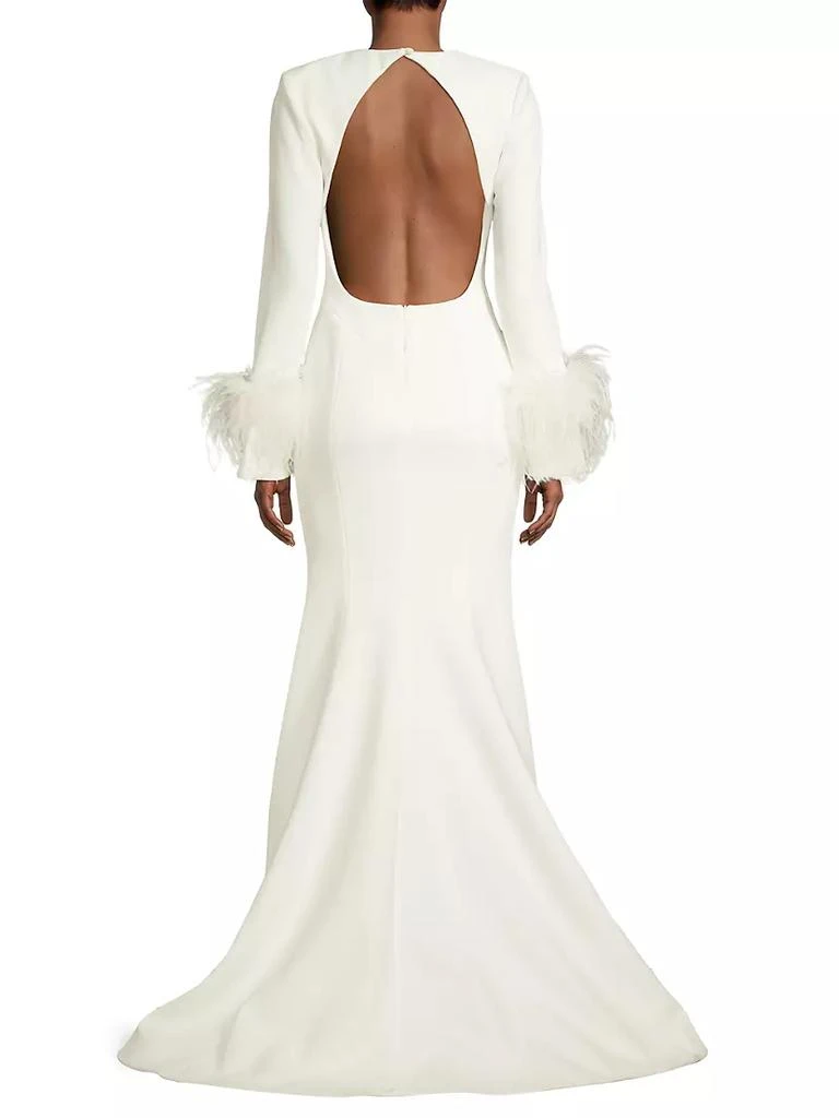 商品REBECCA VALLANCE|2301 Bridal Plume Feathered Crepe Mermaid Gown,价格¥6788,第5张图片详细描述