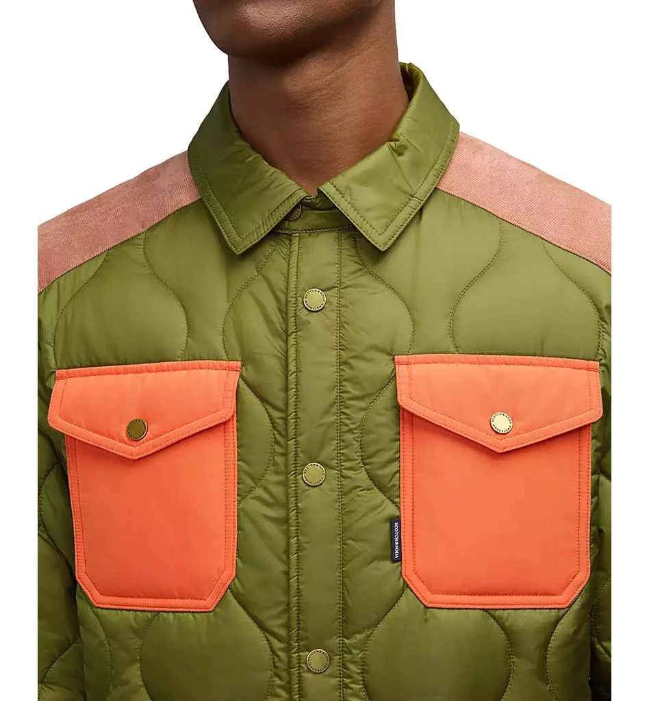 商品Scotch & Soda|Ivik Padded Colorblocked Snap Front Shirt Jacket,价格¥1149,第4张图片详细描述