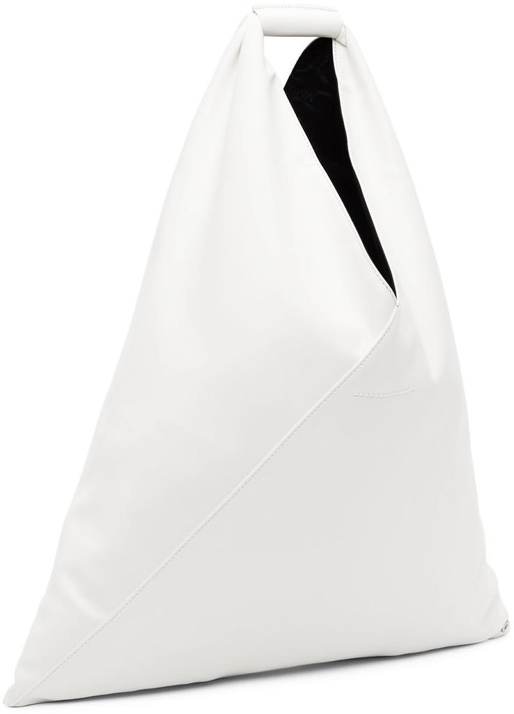 White Faux-Leather Triangle Tote商品第3张图片规格展示