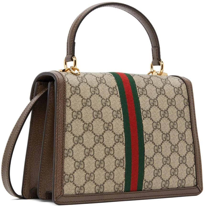 商品Gucci|Brown & Beige Small Ophidia Top Handle Bag,价格¥21583,第3张图片详细描述