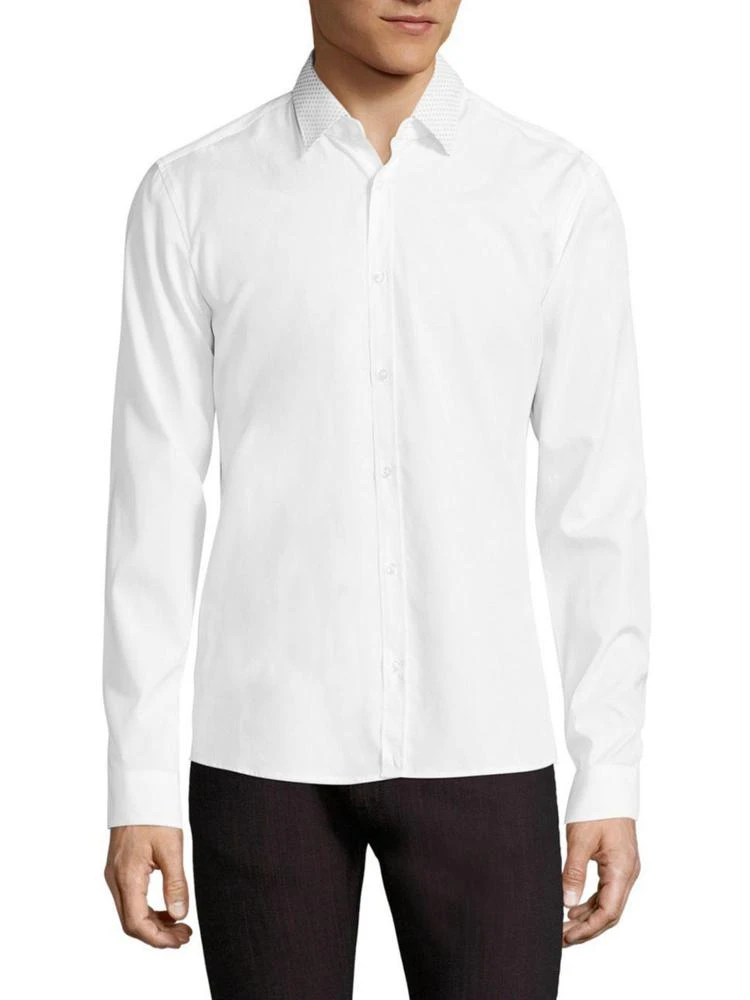 商品Hugo Boss|Resta Dotted Collar Slim-Fit Shirt,价格¥470,第1张图片