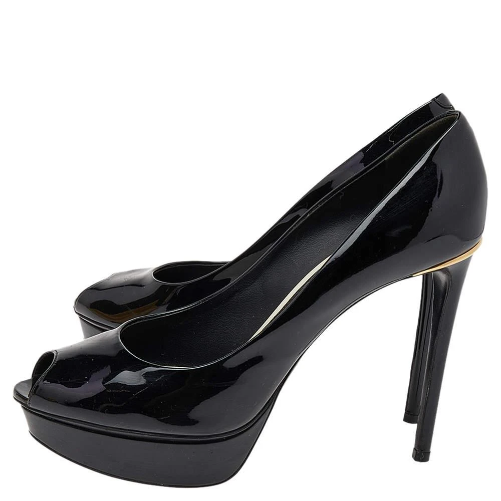 商品[二手商品] Louis Vuitton|Louis Vuitton Black Patent Leather Eyeline Peep Toe Platform Pumps Size 39,价格¥1411,第4张图片详细描述