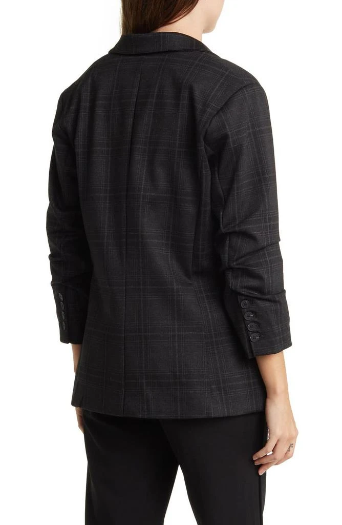 商品Democracy|Three-Quarter Ruched Sleeve Plaid Blazer,价格¥158,第2张图片详细描述