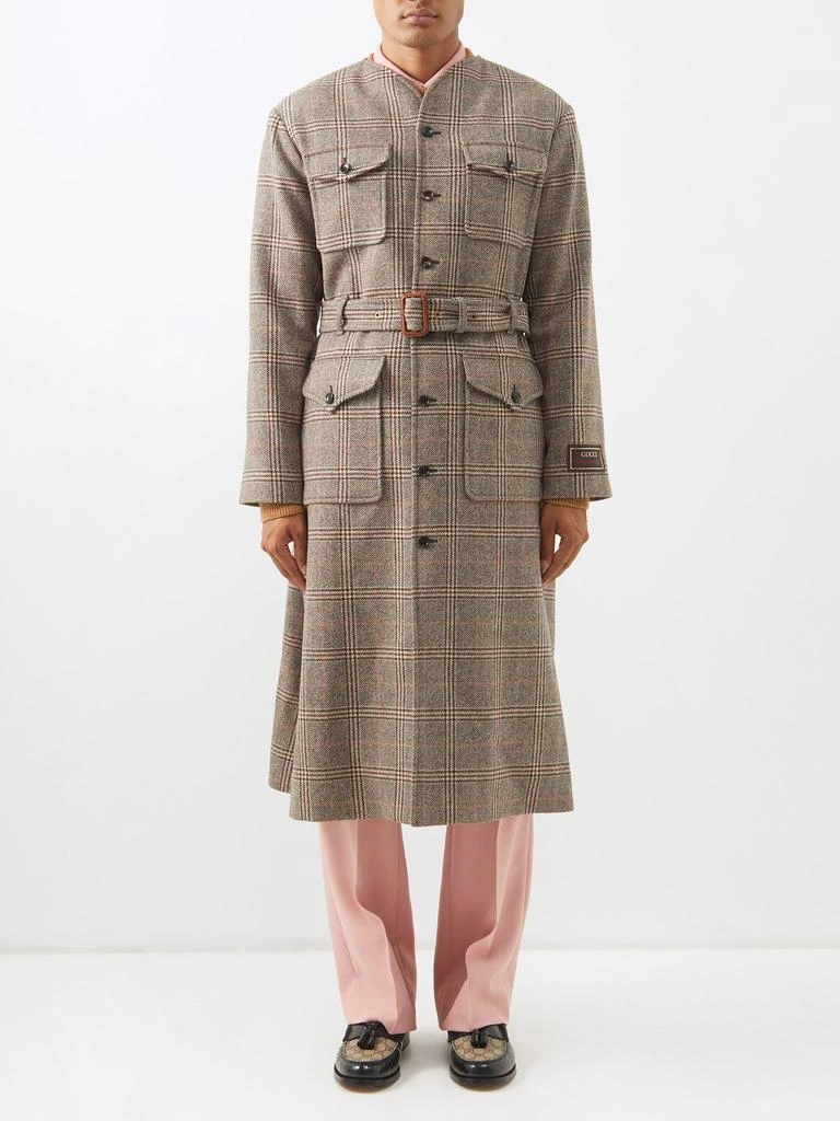 商品Gucci|Prince of Wales-check wool-blend coat,价格¥28731,第1张图片