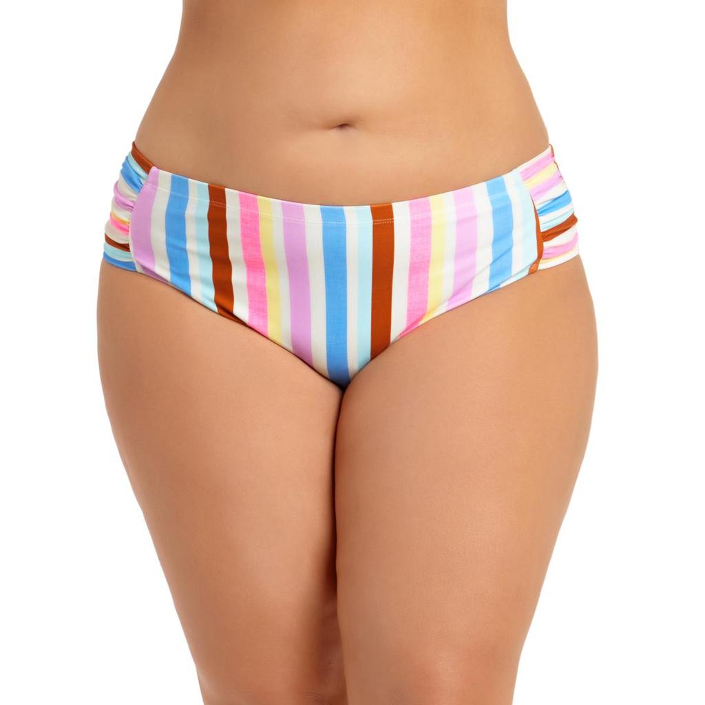 California Waves Womens Plus Hipster Striped Swim Bottom Separates商品第1张图片规格展示