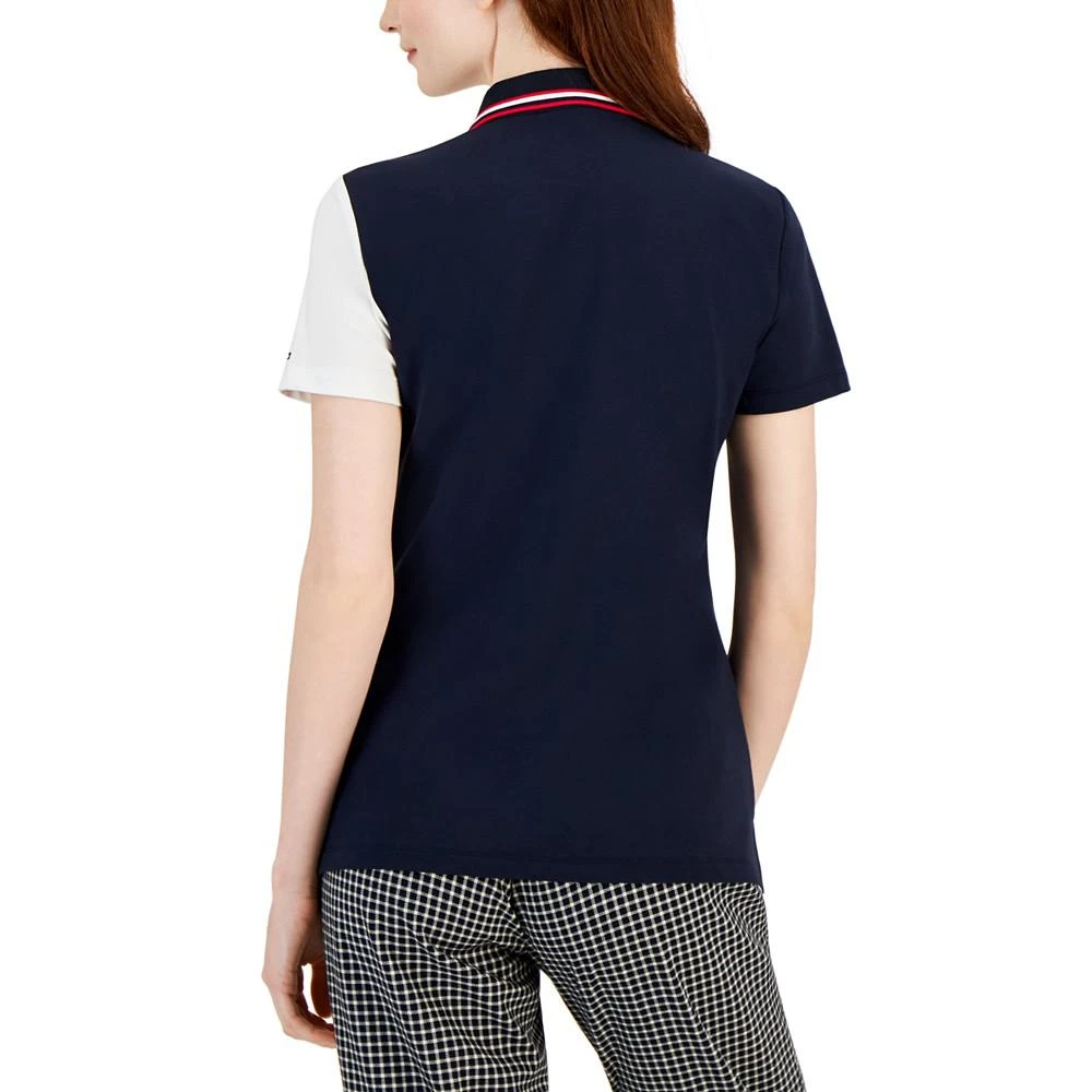 商品Tommy Hilfiger|Women's Colorblocked Logo Zip Polo Shirt,价格¥334,第2张图片详细描述