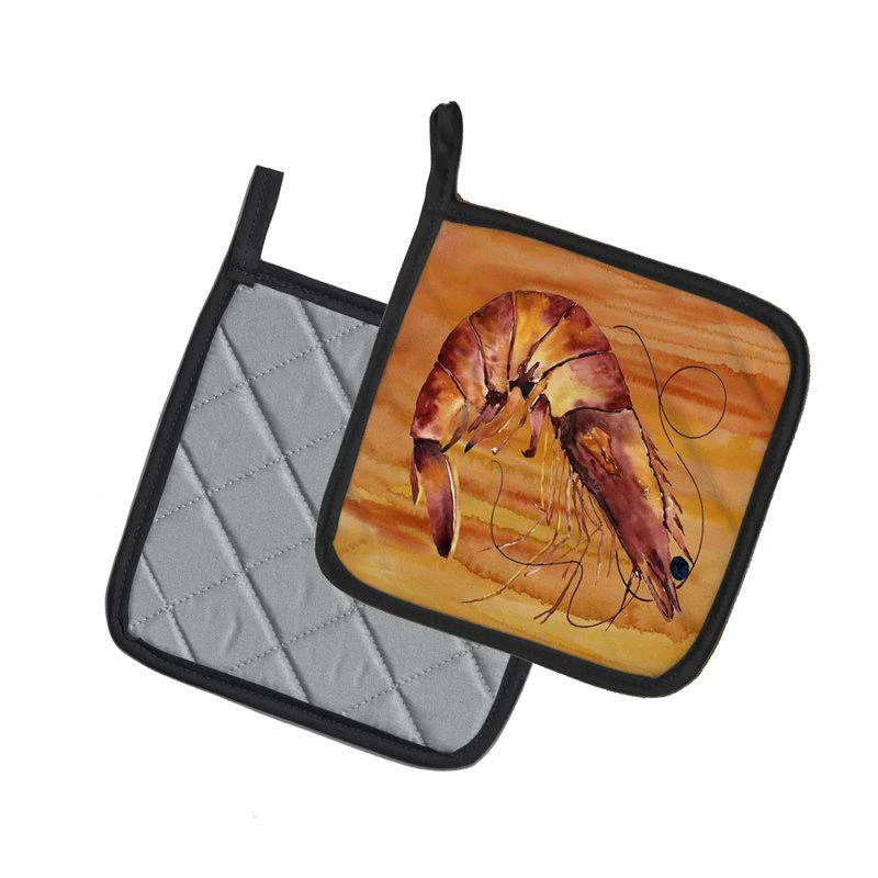 商品Caroline's Treasures|Cooked Shrimp Spicy Hot Pair of Pot Holders,价格¥170,第2张图片详细描述