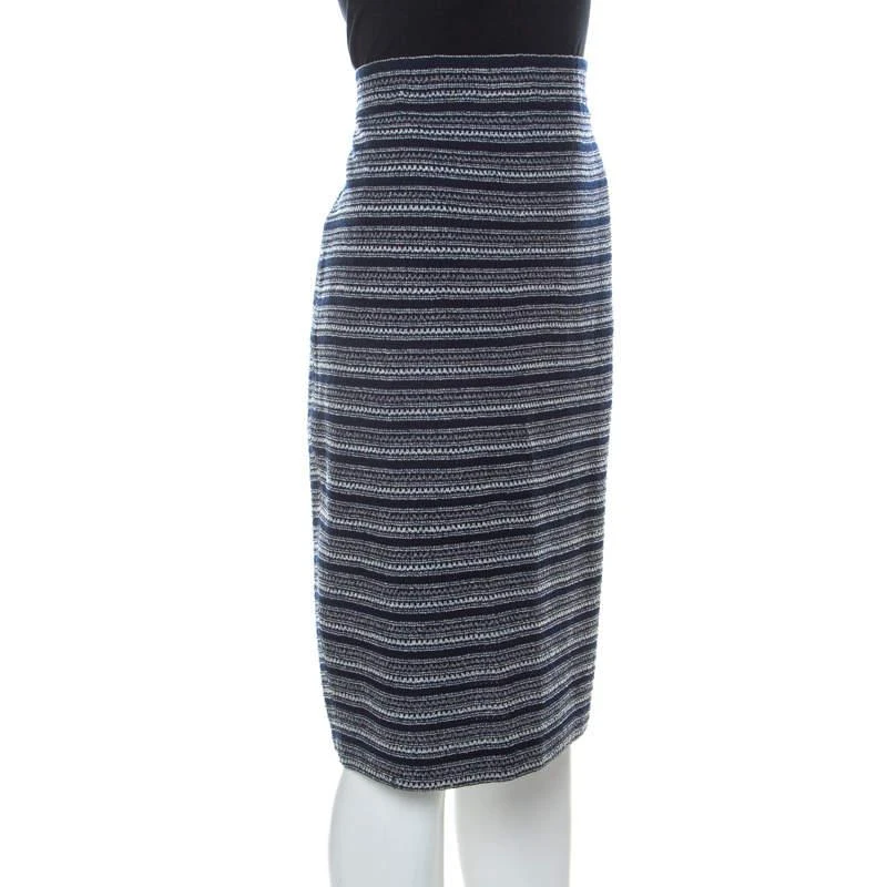 商品[二手商品] St. John|St. John Collection by Marie Gray Navy Blue Striped Knit Skirt XL,价格¥1003,第2张图片详细描述