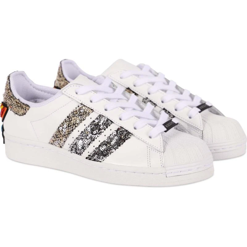 商品Seddys|Adidas superstar choc sequins and butterflies logo sneakers in white,价格¥2104,第1张图片