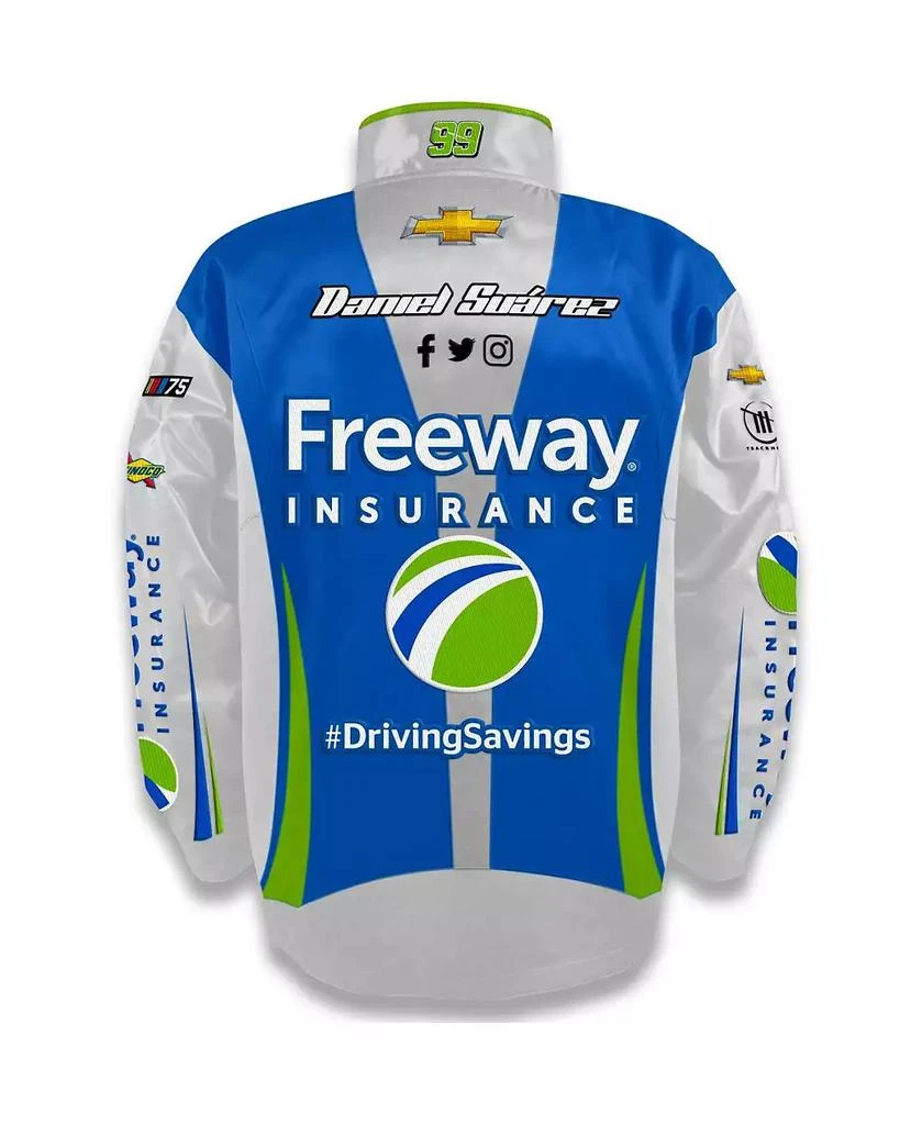 商品Trackhouse Racing Team Collection|Men's Blue Daniel Suarez Freeway Insurance Nylon Uniform Full-Snap Jacket,价格¥987,第2张图片详细描述