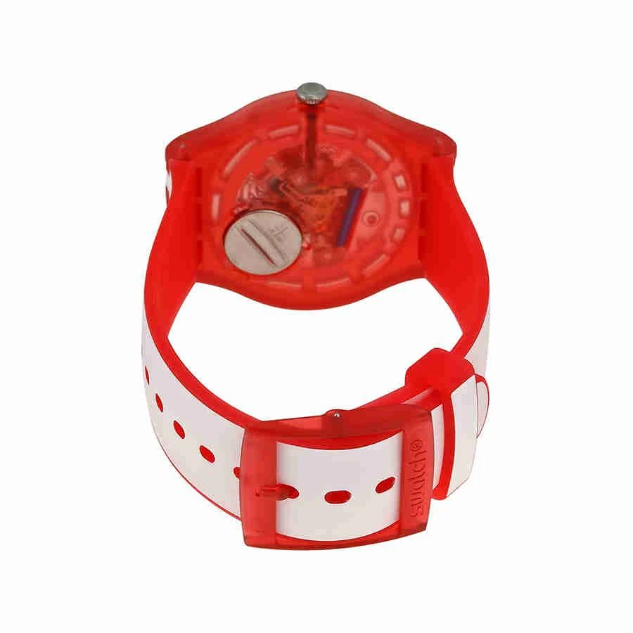 商品Swatch|Clownfish Red Blue Transparent Dial White and Red Silicone Men's Watch SUOR102,价格¥465,第3张图片详细描述