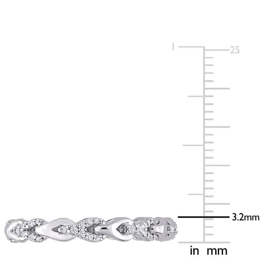 商品Amour|10k White Gold 1/3 CT TGW Created White Moissanite Eternity Ring,价格¥1890,第3张图片详细描述