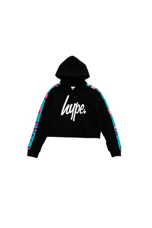 商品HYPE|Hype Girls Animal Panel Cropped Pullover Hoodie (Black/Green/Pink),价格¥258,第1张图片