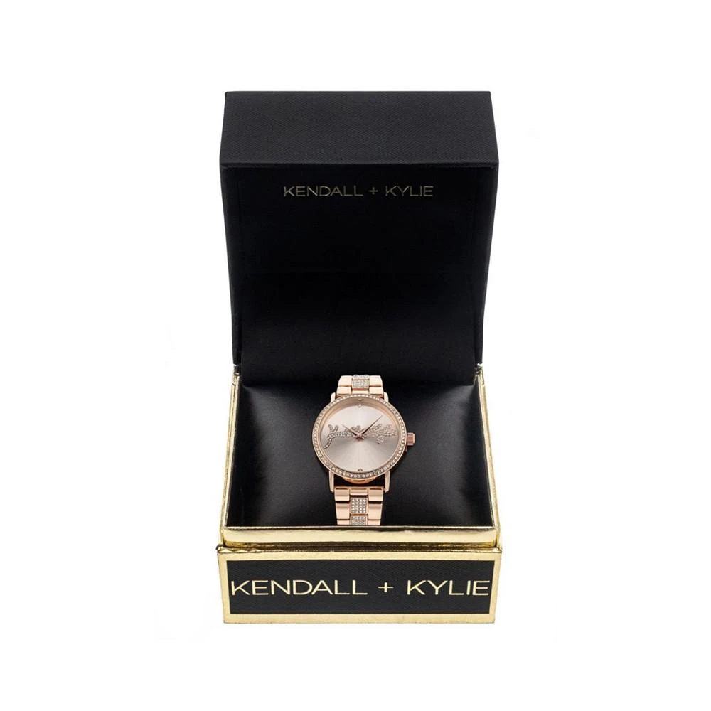 商品KENDALL & KYLIE|Women's Rose Gold Tone Crystal Signature Stainless Steel Strap Analog Watch,价格¥113,第2张图片详细描述
