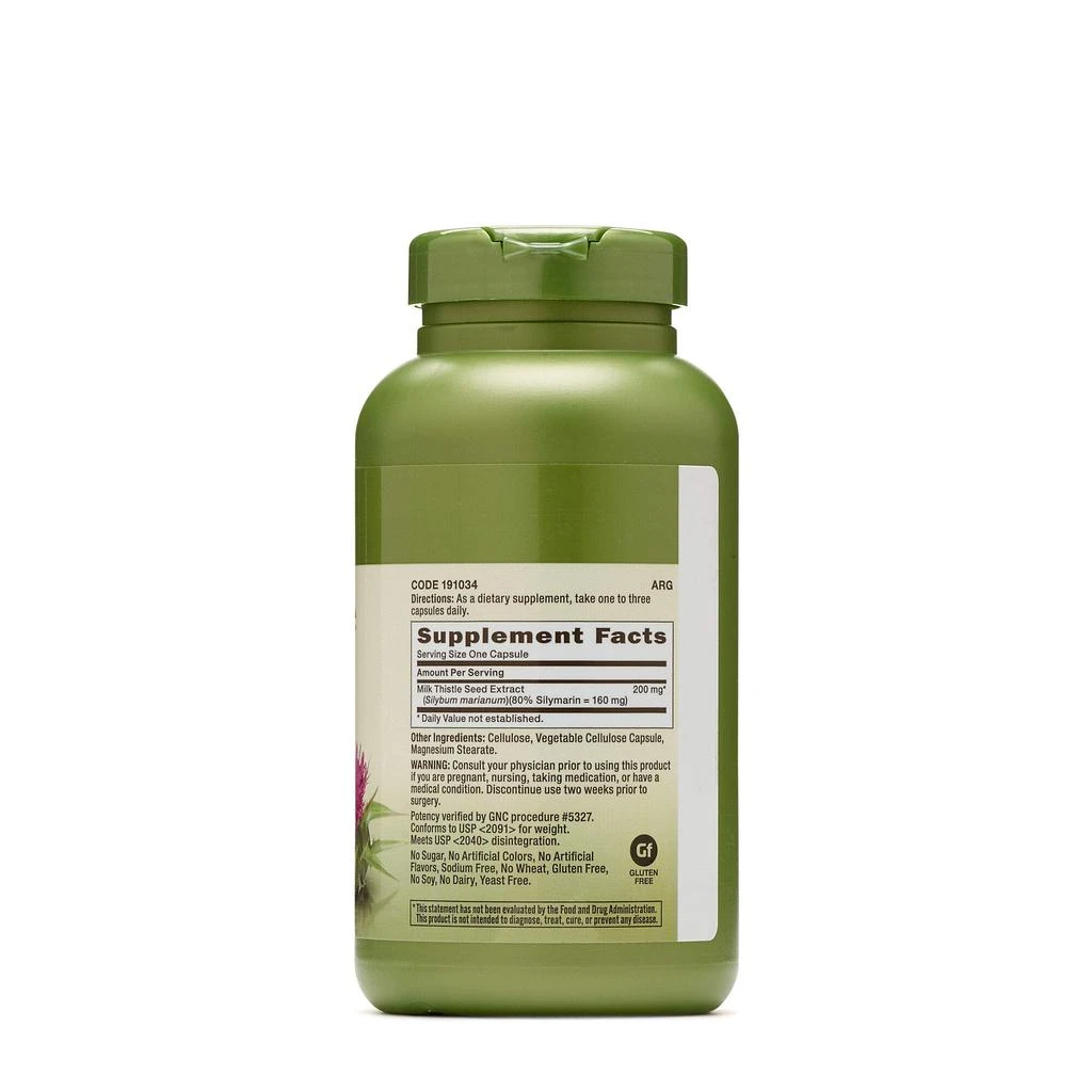 商品GNC|GNC Herbal Plus Milk Thistle 200mg | Supports Liver Health | 300 Capsules,价格¥188,第2张图片详细描述