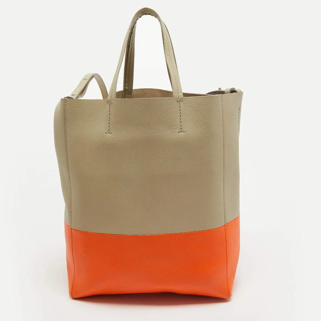 商品[二手商品] Celine|Celine Beige/Orange Leather Small Vertical Cabas Tote,价格¥4822,第4张图片详细描述