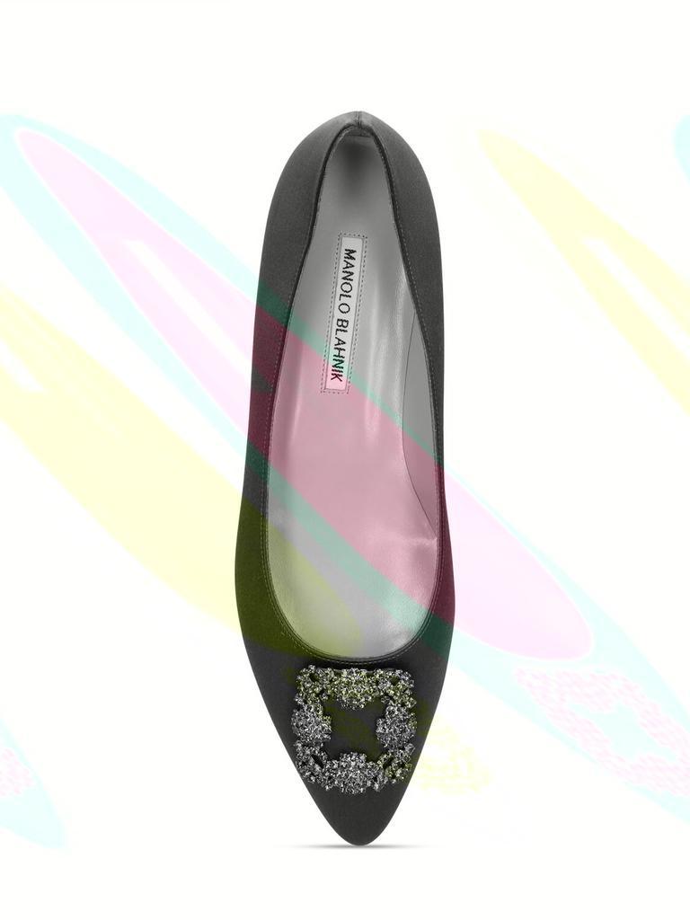 商品Manolo Blahnik|10mm Hangisi Satin Flats,价格¥8807,第4张图片详细描述